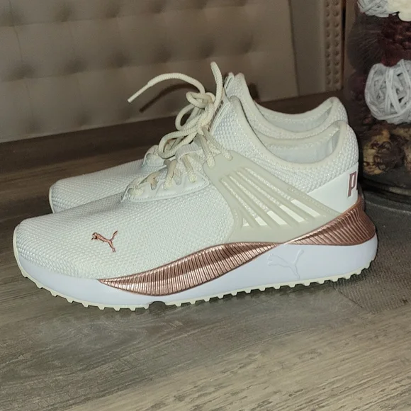Running Shoes Puma White Rose Gold Sneakers Running Shoes Puma